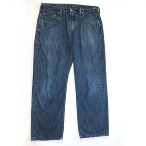 Levi's 569 Loose Fit Jeans Mens Size 34 Cotton Dark Wash *READ-SHORTENED*